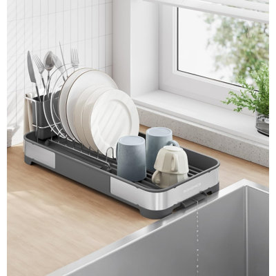 Small Dish Drainer Rack Stainless Steel Draining Board Drip Tray