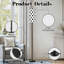 Lampe sur pied transparente à pois noirs abstraits décoratifs à intensité variable moderne avec télécommande et pédale abat-jour abat-jour grand lampadaire pour salon chambre bureau
