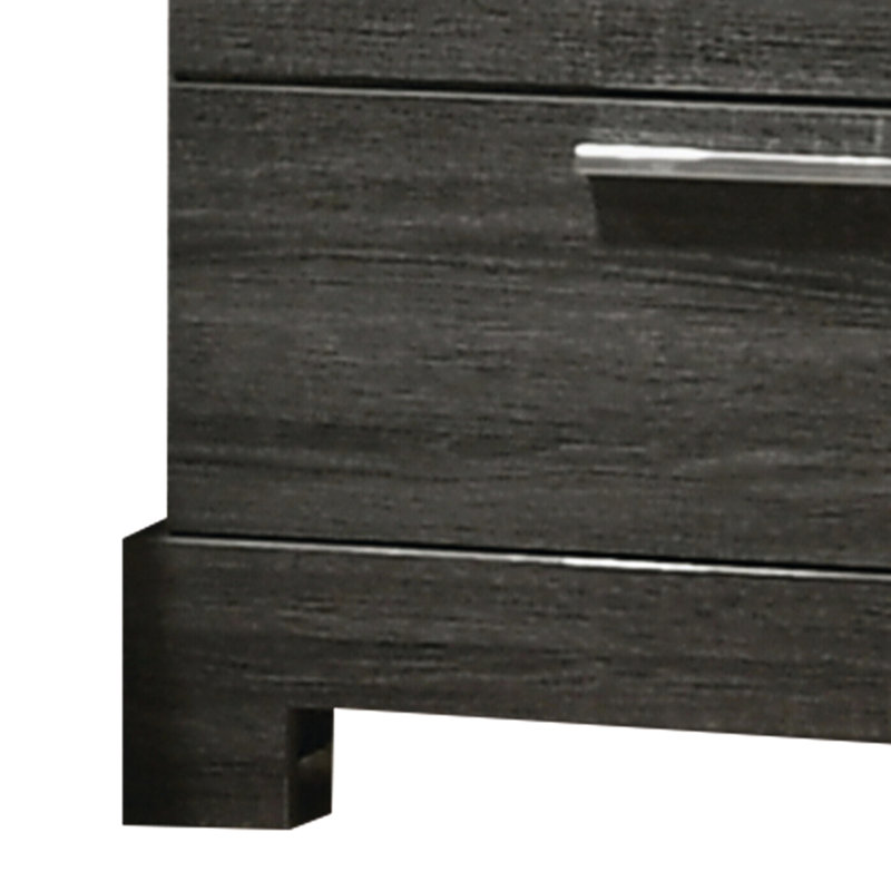 Grey Oak 2 Bedroom Nightstand, Build And Smooth Access Modern Robust Structure Practical Function
