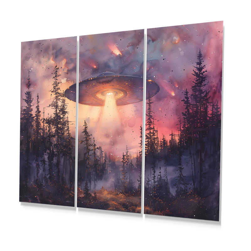 Ensemble de salon Ufos - Ufos Wall Art, Métal métal, H 32 po x l 48 po x P 1 po
