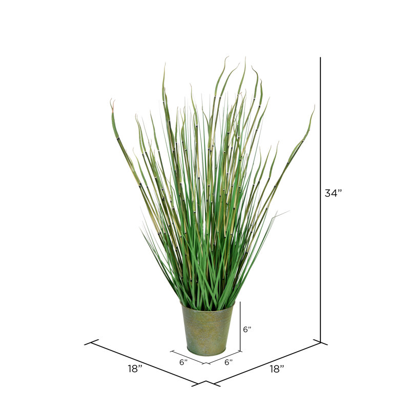 Herbe artificielle en pot, H 34 po x l 18 po x P 18 po