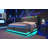 Queen Size Upholstered Bed with 360° LED Lights, Hydraulic Storage, USB Type-C Charging, PU Leather Frame, Black-1330929248-1330929250