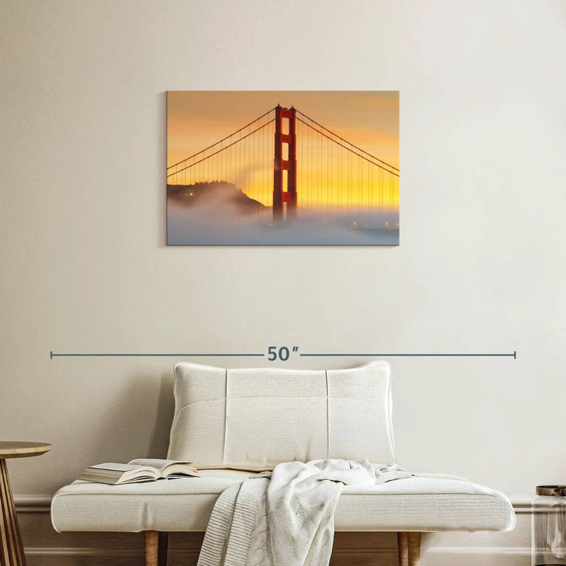 Lilie Golden Gate Bridge Sunset Mist, H 20 po x l 30 po