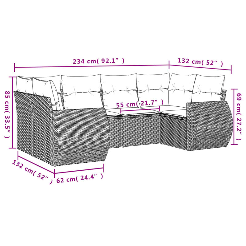 Ensemble de canapé de jardin Vidaxl gris et gris foncé