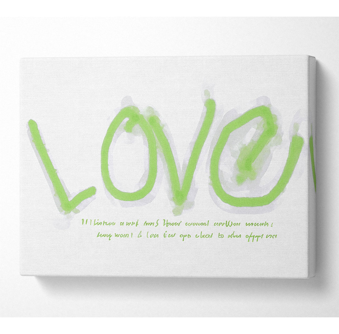 Love Quote If Love Is Great Lime Green - Wrapped Canvas Typography