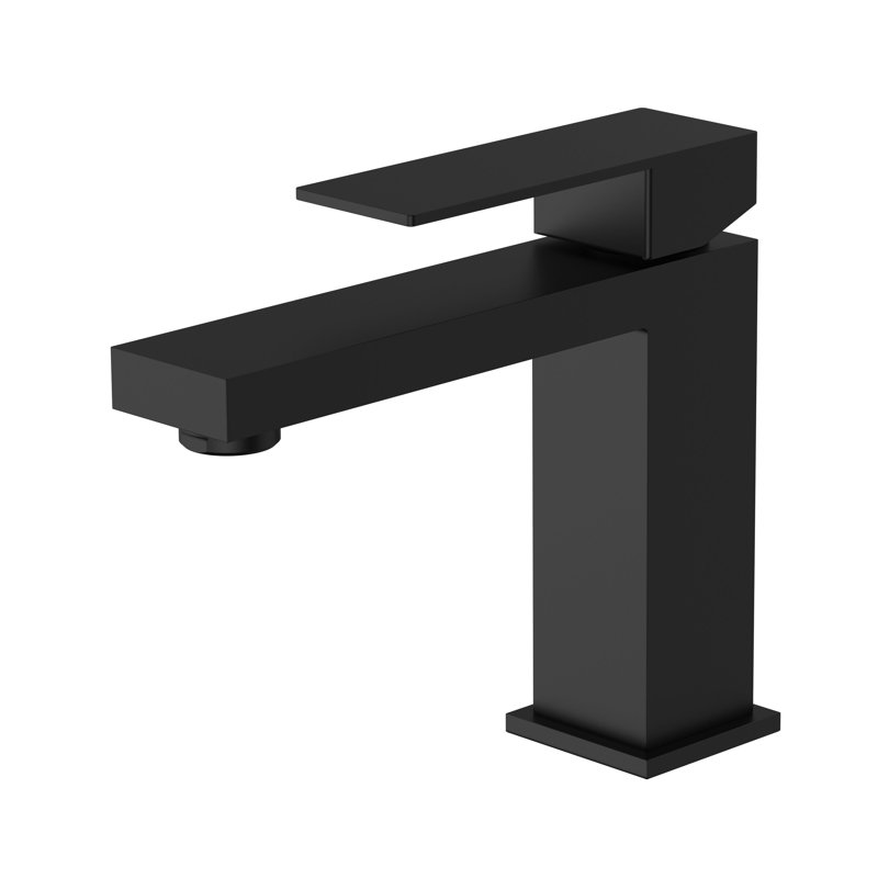 DAX Roma Single Handle Brass Bathroom Faucet, Black