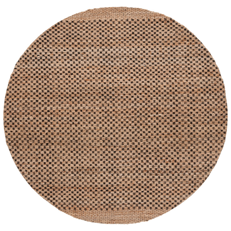 Tapis naturel / noir Natural Fiber 675, Rond 6 pi 6 po