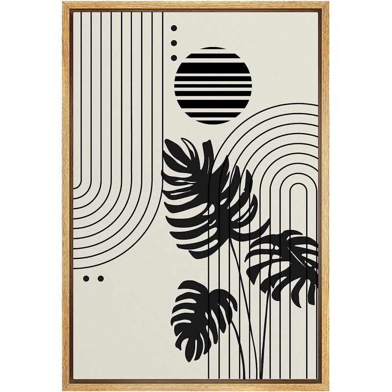 «Geometric Striped Polygon Tropical Palm Leaf», reproduction sur toile flottante, H 24 po x l 16 po x P 1,5 po