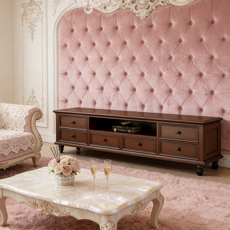 Meuble télé avec rangement Luxury, H 19,48 po x L 62,99 po x l 17,71 po