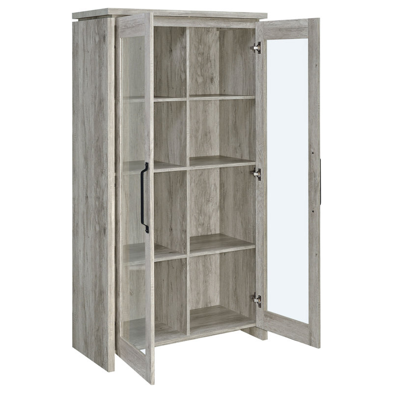 Myerson Grey Driftwood 2-Door Engineered Wood Tall Cabinet