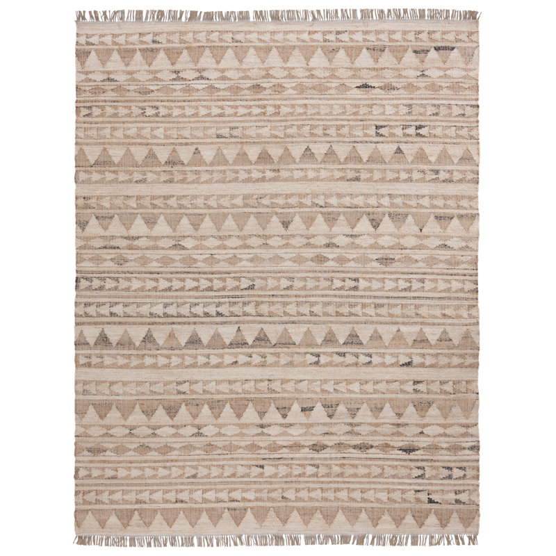 Camille Geometric Area Rug in Light Brown/Beige, Rectangle 8' x 10'