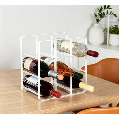 9-Bottle Metal Wine Rack, Countertop No Assembly for Kitchen