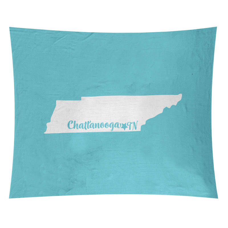 Tapisserie de Chattanooga, Tennessee, H 88 po x l 104 po, Bleu sarcelle