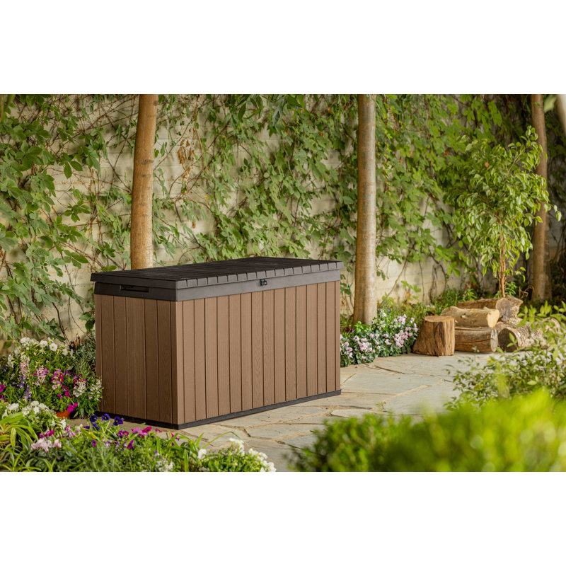 Keter Darwin 150 Gallon Durable Resin Outdoor Storage and Organization Deck Box Ideal For Patio, Brown