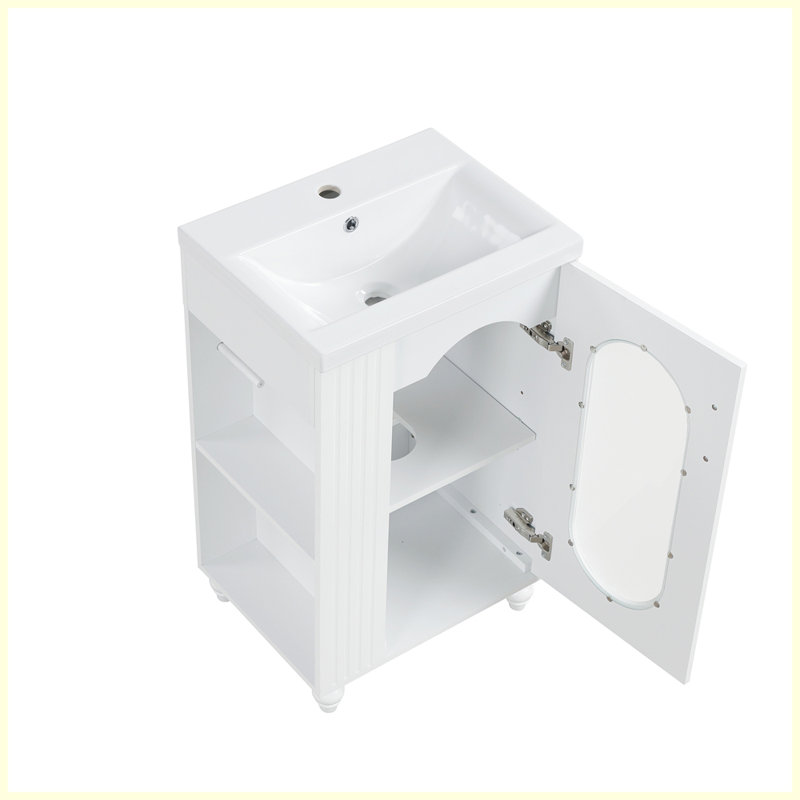 Meuble-lavabo moderne avec tablette à deux niveaux