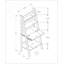 Bureaux, bureau d'ordinateur incliné moderne avec tablettes de rangement, H 61 po, espresso | Panneau de particules