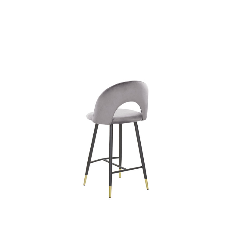 Aubin Upholstered Counter Stool with Metal Frame, Grey