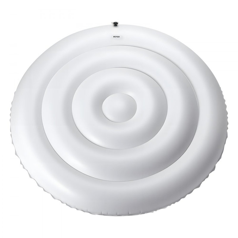 Inflatable Hot Tub Cover Round Lid Weatherproof and Waterproof White, 22.9cm H x 137.2cm W x 137.2cm D