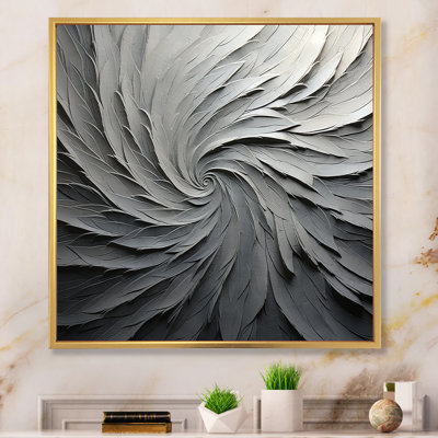 Grey Beige Meditative Movement II - Abstract Spirals Wall Art Living Room_106123
