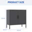Classeur en acier noir avec portes, tablettes réglables pour les papiers de bureau, matériau haute résistance, structure stable, installation rapide pour différents espaces de rangement, acier laminé à froid, structure, abattant
