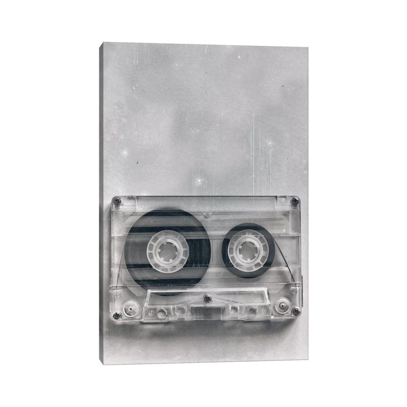 Retro Cassette Grunge by Tom Quartermaine - Wrapped Canvas Print, 20.32 cm H x 30.48 cm W