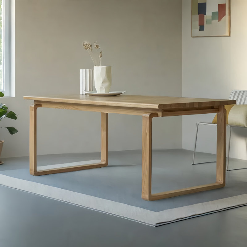 Nordic home rectangular dining table, 29.53" H x 62.99" L x 31.5" W