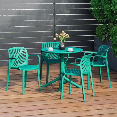 4-Person Outdoor Round Dining Set