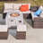 7-Piece Rattan Patio Sectional Sofa Set With Fire Pit Table