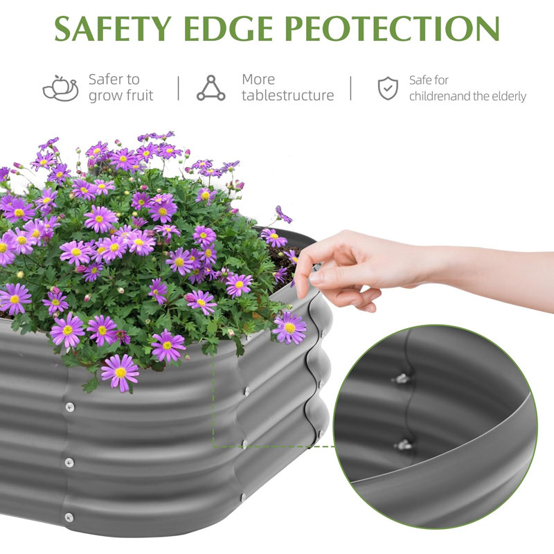 Ensemble de 2 lits de jardin surélevés galvanisés 2 pi x 1 pi gris foncé