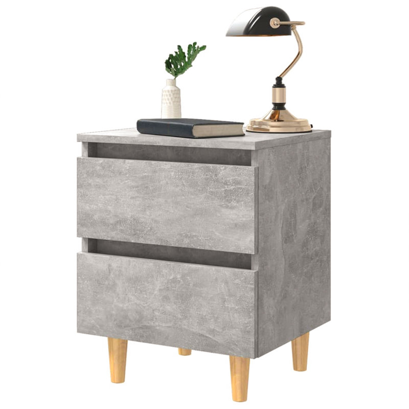 Moerlein 40cm W Manufactured Wood Bedside Table, Concrete Grey