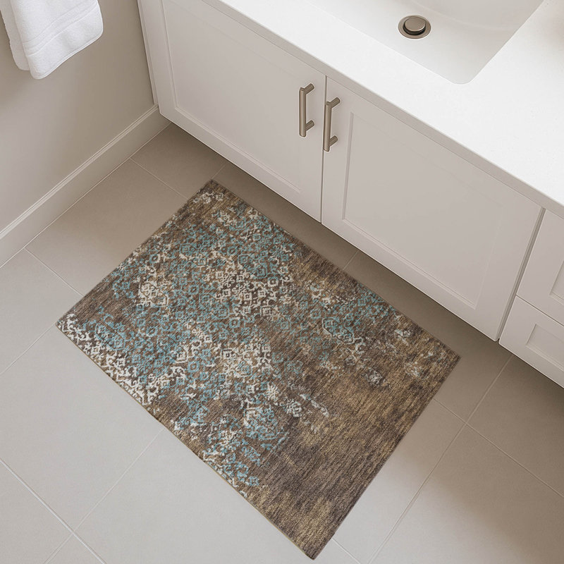 Machine Washable Indoor/Outdoor Chantille ACN2713 Casual Rug, 1'8" x 2'6", Brown