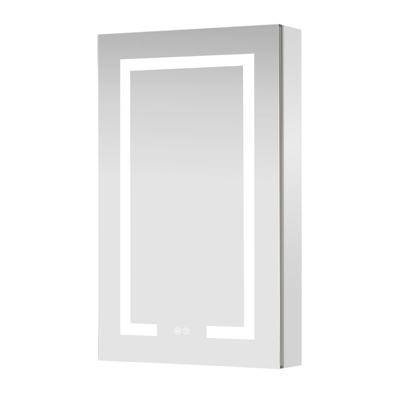Santona Rectangular Medicine Cabinet with Aluminum Frameless LED Mirror, 32" H x 20" W x 4.7" D