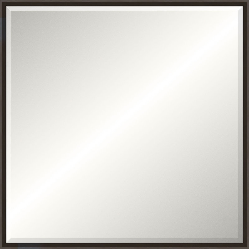 Ridgeline Solid Wood Beveled Mirror, 37.5" x 37.5", Espresso, Square