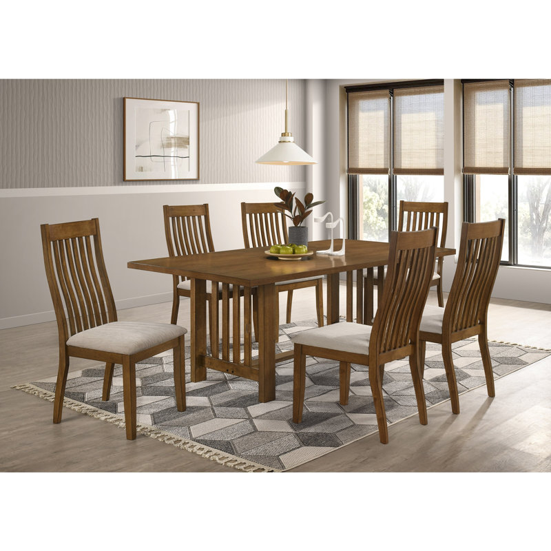 Table de salle à manger rectangulaire 1 pièce, style traditionnel contemporain, motif grain de bois, mobilier de salle à manger en bois