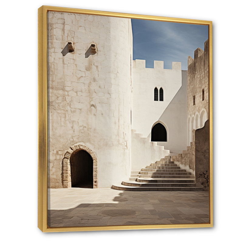Benway Castles Minimalist Majesty V, reproduction d'art sur toile, H 32 po x l 16 po x P 1 po, Cadre flottant doré