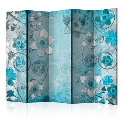 Haeven 225cm W x 172cm H 5 - Panel Solid Wood Folding Room Divider