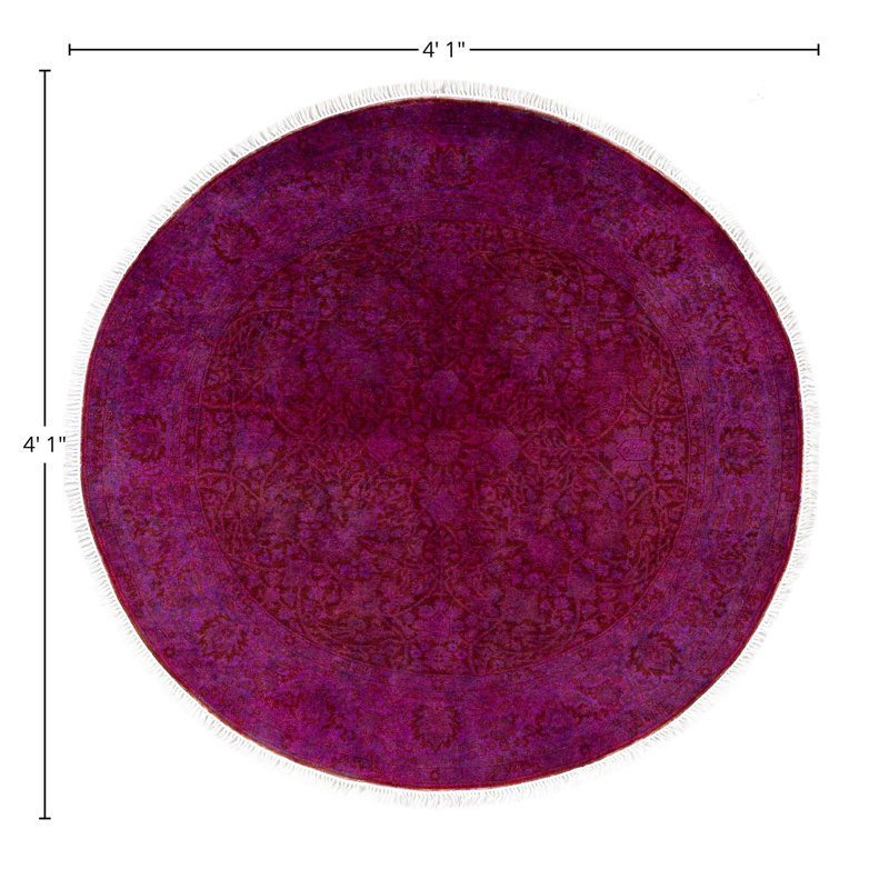 Overdyed One-of-a-Kind 4' 1" X 4' 1" Hand Knotted Area Rug