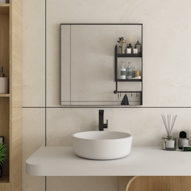 Miroir mural Earsell, 36 po x 36 po, Noir