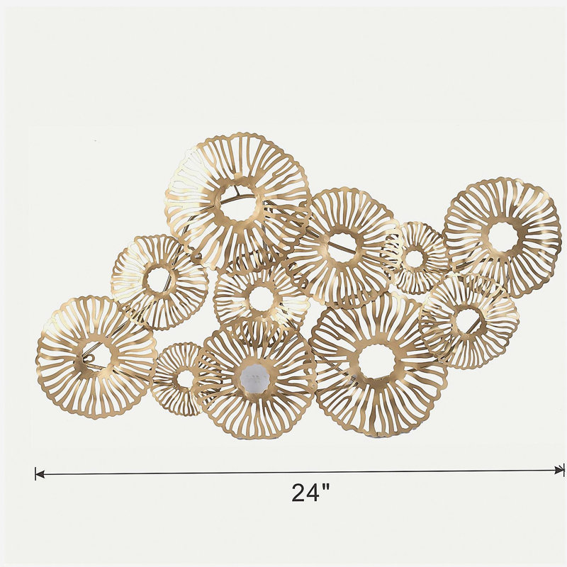 24x2x42" Gold Iron Wall Art