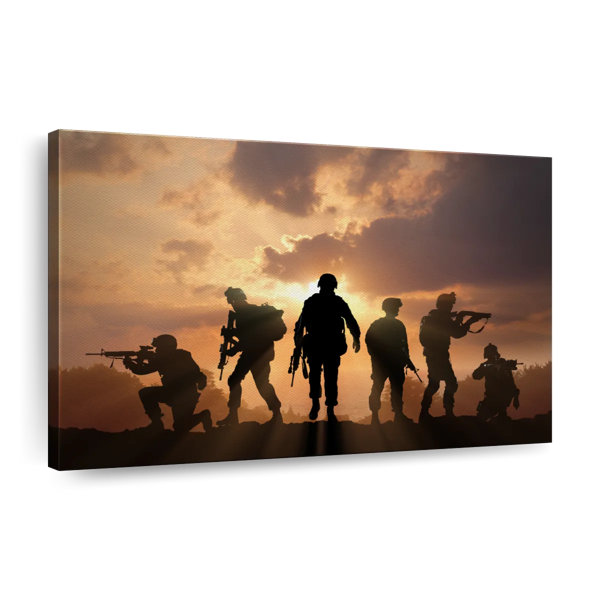 Elephant Stock Army Military Canvas Print On Canvas Print | Wayfair