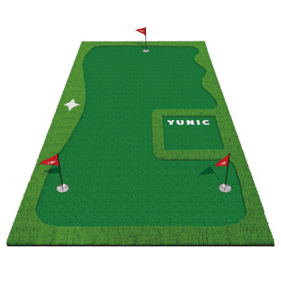 YUNIC 16 pi x 8 pi Golf vert, intérieur et extérieur, tapis de pratique de golf professionnel