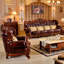 Fauteuil en cuir véritable capitonné European Classic
