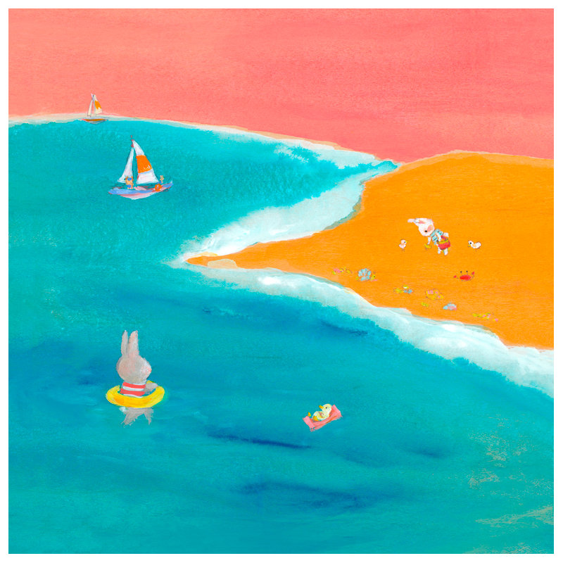 «Beach Bunnies Seaside», art sur toile, H 12 po x L 12 po x l 1,25 po