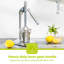 ROYALFORD Manual Citrus Juicer | Hand Press Juice Extractor for Orange Lemon & Lime | Heavy-Duty Cast-Iron Base with Lever Arm | Stainless Steel Cup & Strainer | Anti-Slip Rubber Base for Stability