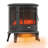 22" Electric Fireplace Heater with Flame Effect, Freestanding Fireplace with Adjustable Temperature