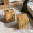 End Table At 18" Tall, Natural Color, Wood-Like Distressed Finish, Indoor Outdoor Use, Combine With Other Height Tables Wood-Look Table, In Vertical Size, Tone, For And Play Areas, Mixable Varying-1838776838