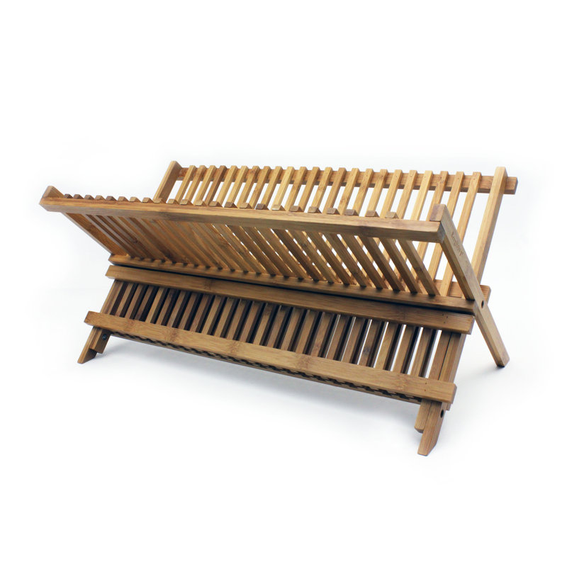 20" Natural Bamboo Foldable Dish Rack