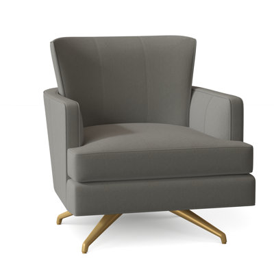 Fauteuil pivotant en cuir fleur K 28,5 po Kyle