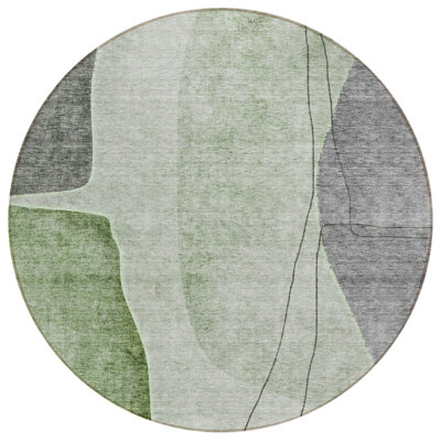 HomeRoots Round Machine Woven Area Rug