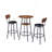 3PCS Round Bar Set, Small Dining Table With 2-Tier Storage & 2 PU Upholstered Bar Stools For Kitchen, Dining Room, Living Room, Bar, Cafe